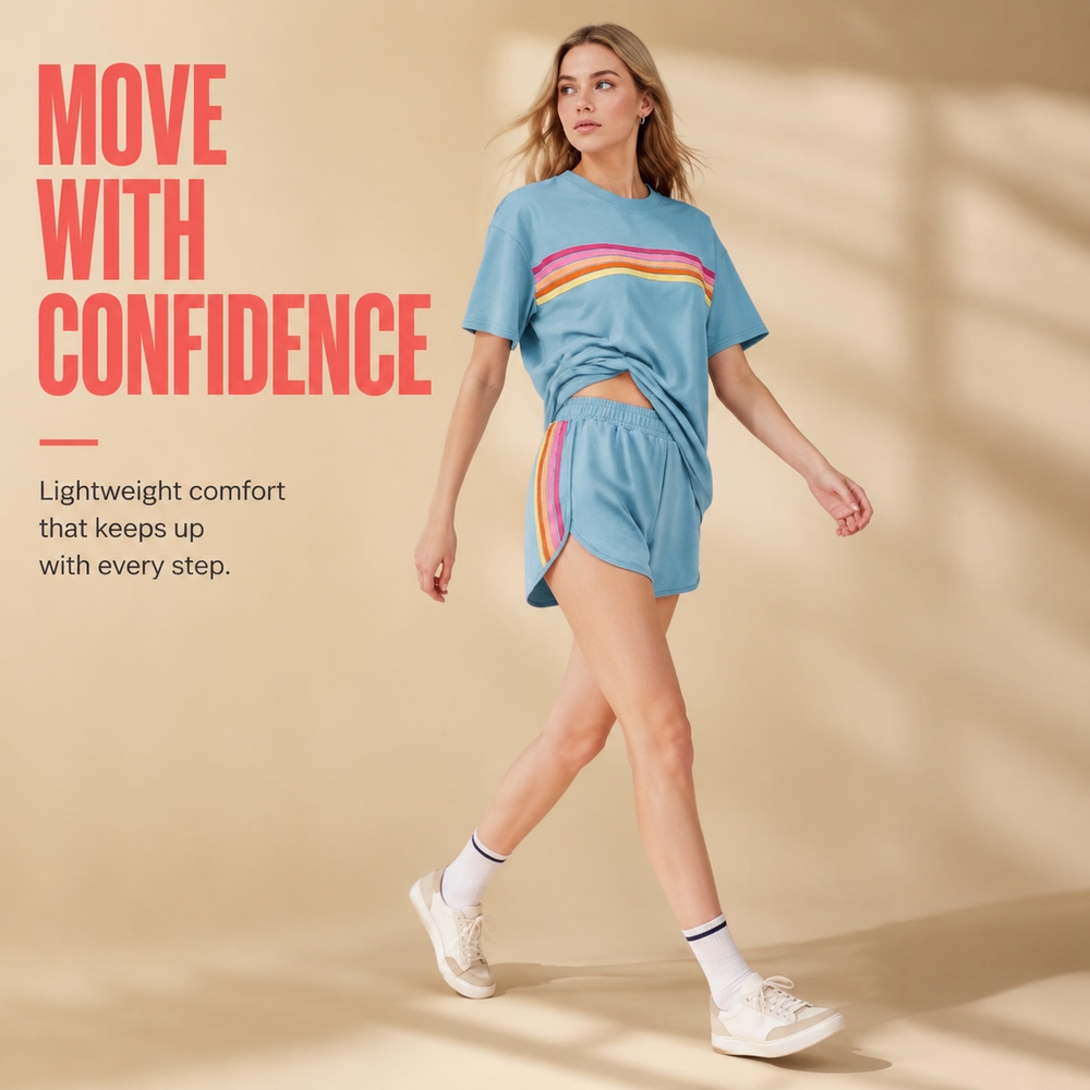 Street Fashion Dance - Damski dwuczęściowy zestaw dresowy: koszulka z