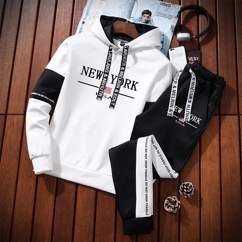 Street Fashion Us - Męski dres sportowy z nadrukiem, codzienne
