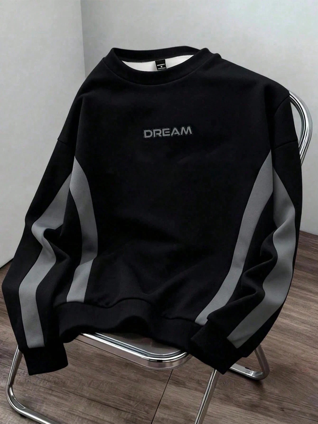Fashion Streetwear - Męska bluza z okrągłym dekoltem na