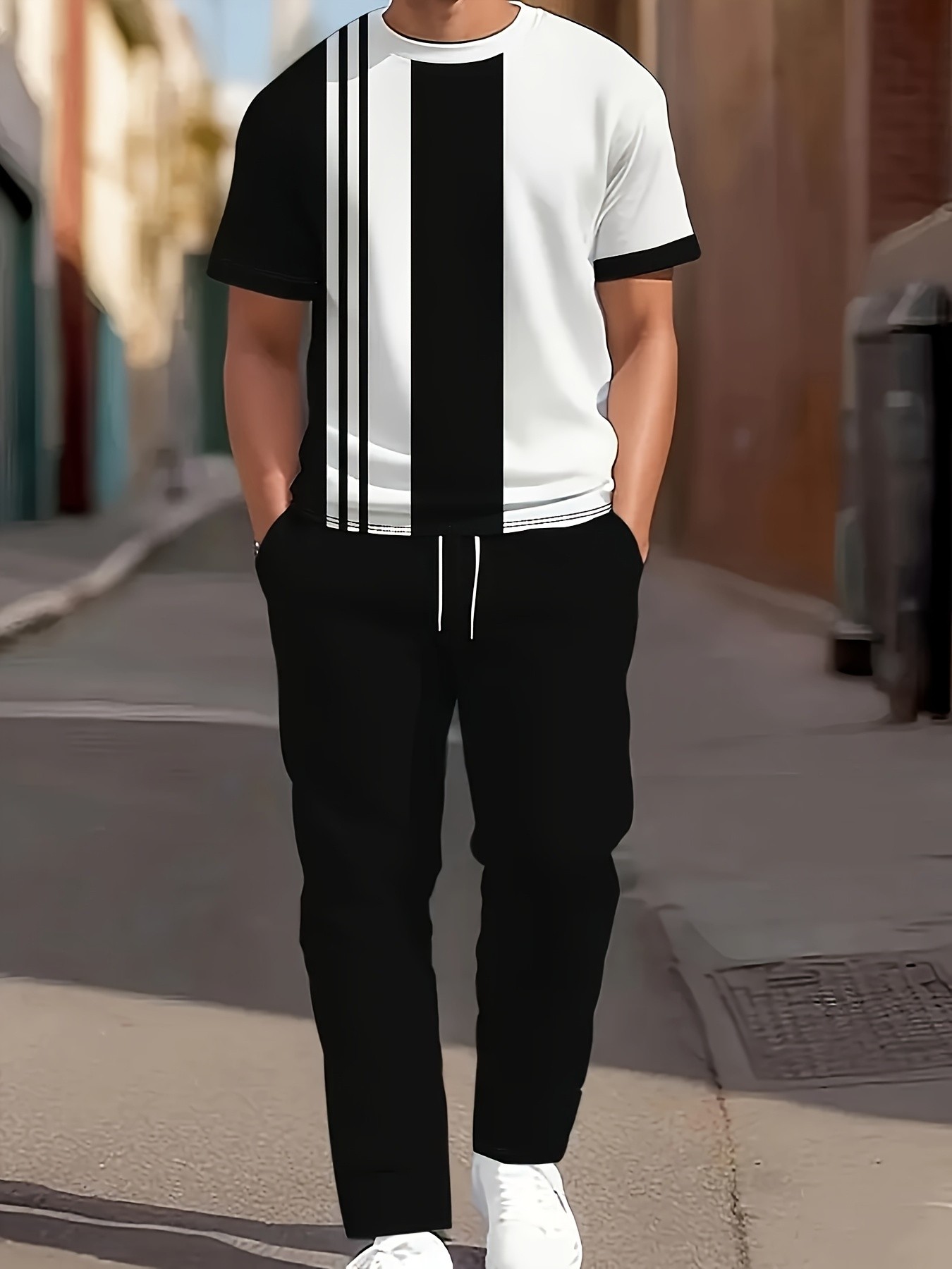 Street Fashion Male - Letni zestaw męski 2026: koszulka z