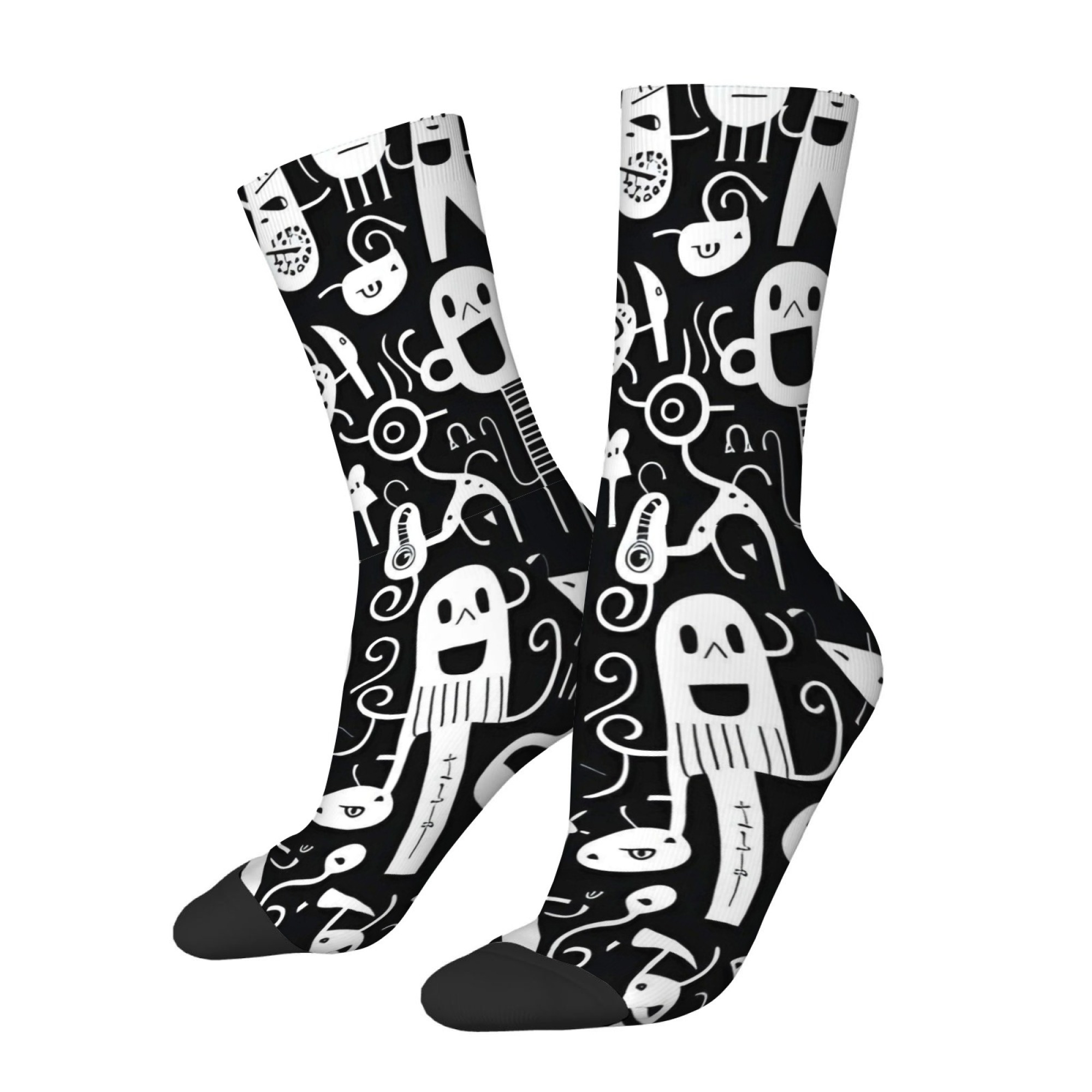 Czarne-białe męskie skarpety z – Quirky Street Fashion recenzja i cena