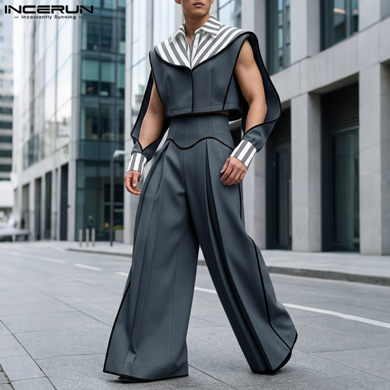 INCERUN Zestawy Męskie Patchwo – Street Fashion Male recenzja i cena