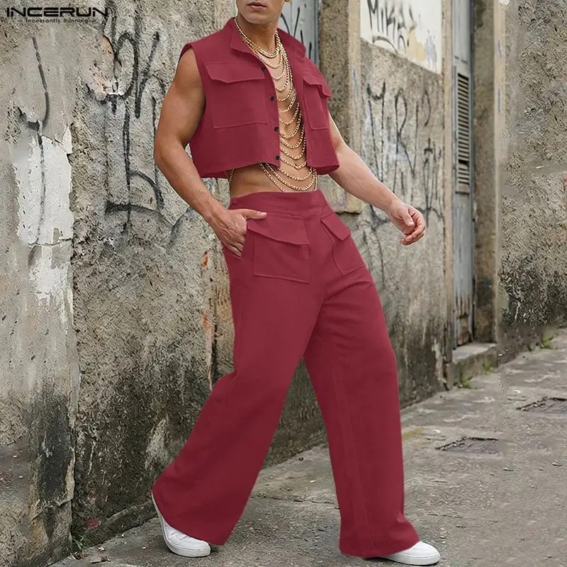 INCERUN Męskie Komplety Bez Rę – Fashion Streetwear recenzja i cena