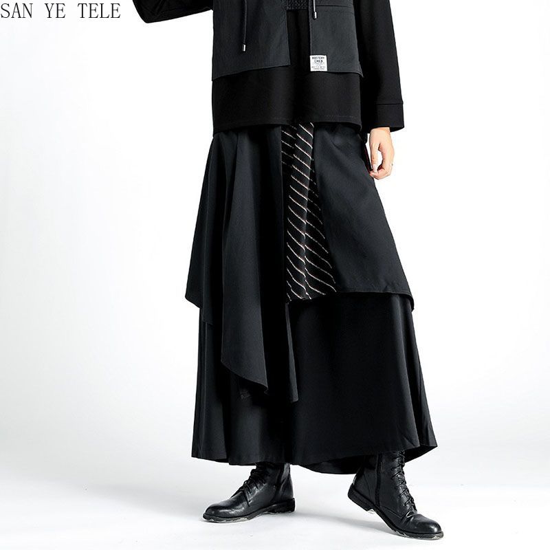 Męskie czarne spodnie o niereg – Street Fashion In Japanese recenzja i cena