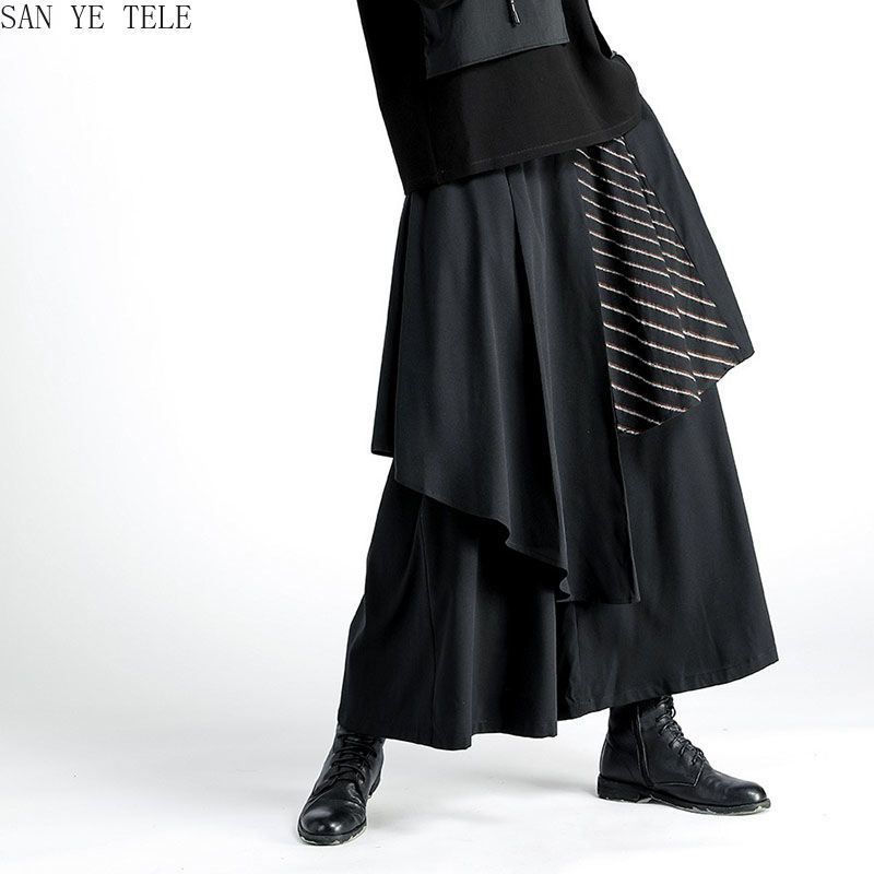 Męskie czarne spodnie o niereg – Street Fashion In Japanese recenzja i cena