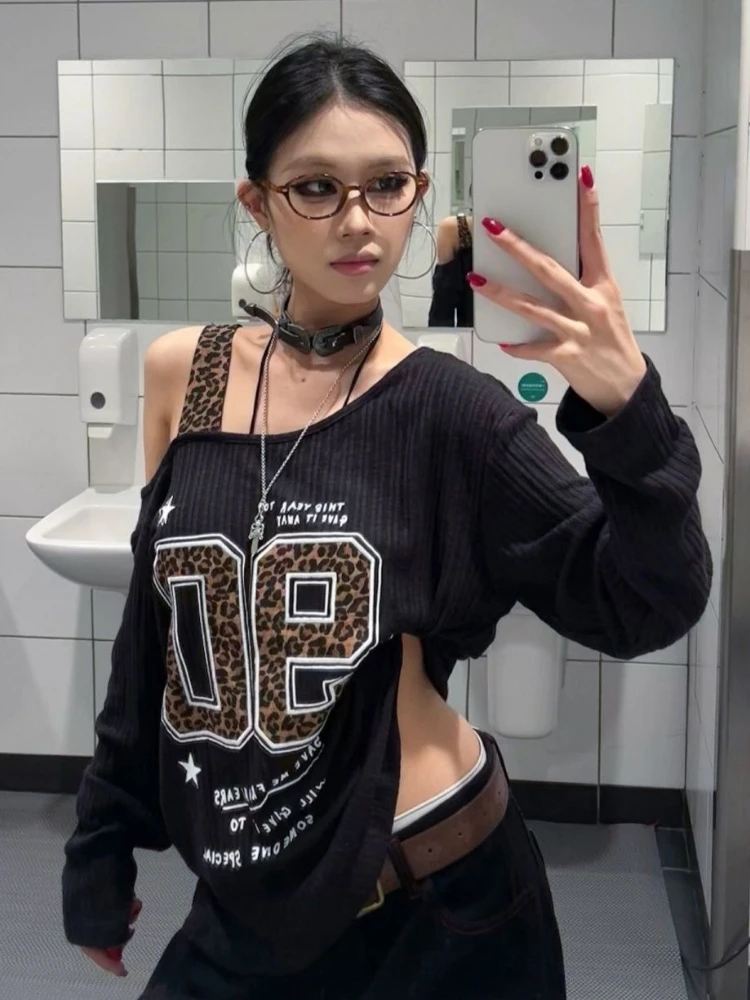 Koszulka damska Y2K patchworko – Fashion Streetwear recenzja i cena